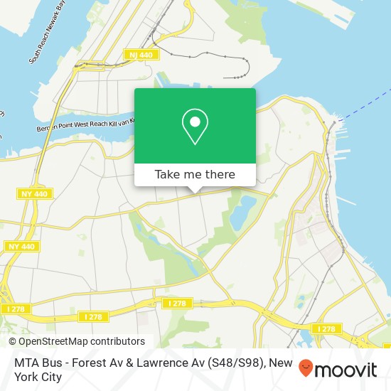 Mapa de MTA Bus - Forest Av & Lawrence Av (S48 / S98)