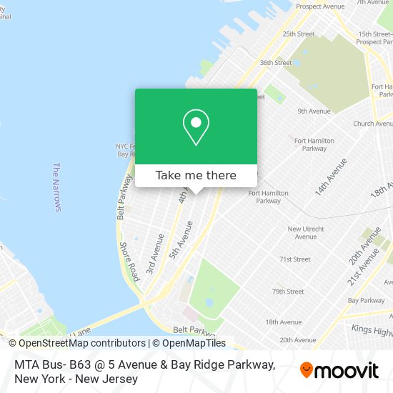 Mapa de MTA Bus- B63 @ 5 Avenue & Bay Ridge Parkway