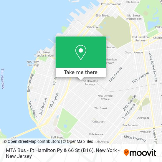Mapa de MTA Bus - Ft Hamilton Py & 66 St (B16)