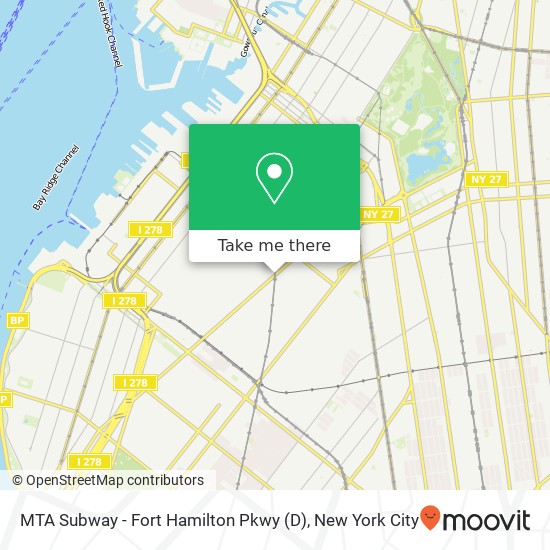 Mapa de MTA Subway - Fort Hamilton Pkwy (D)