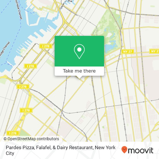 Mapa de Pardes Pizza, Falafel, & Dairy Restaurant