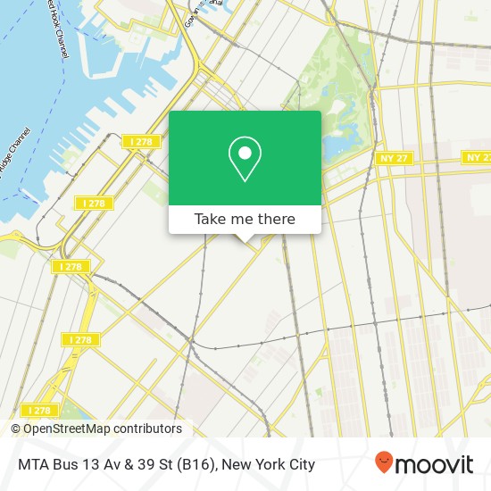 Mapa de MTA Bus 13 Av & 39 St (B16)