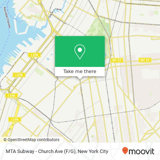 MTA Subway - Church Ave (F/G) map