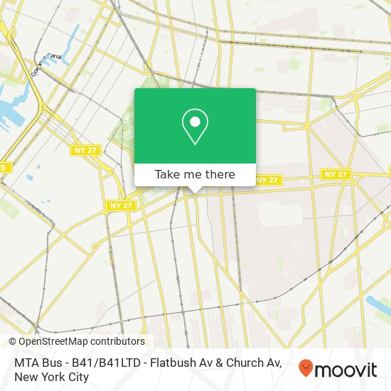 Mapa de MTA Bus - B41 / B41LTD - Flatbush Av & Church Av