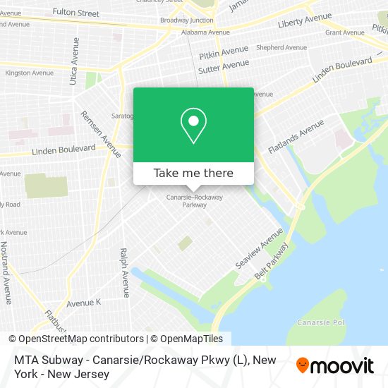 Mapa de MTA Subway - Canarsie / Rockaway Pkwy (L)