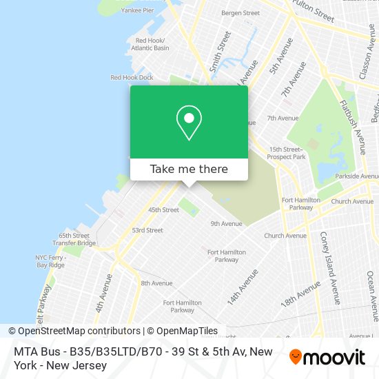Mapa de MTA Bus - B35 / B35LTD / B70 - 39 St & 5th Av