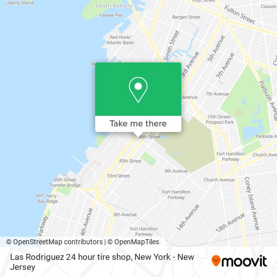 Las Rodriguez 24 hour tire shop map