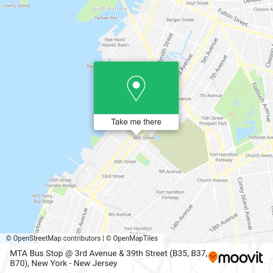 MTA Bus Stop @ 3rd Avenue & 39th Street (B35, B37, B70) map