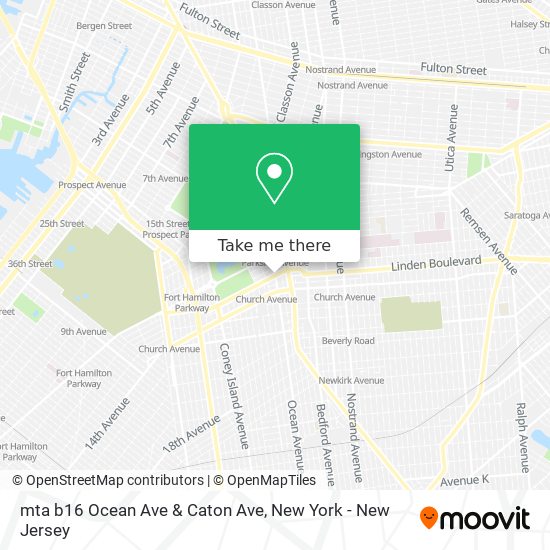 Mapa de mta b16 Ocean Ave & Caton Ave