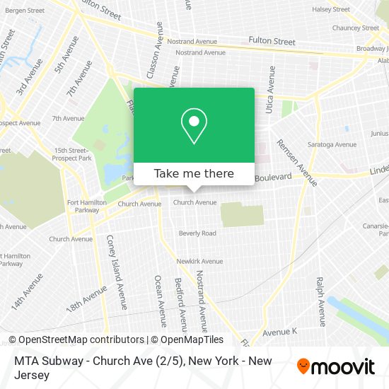Mapa de MTA Subway - Church Ave (2/5)