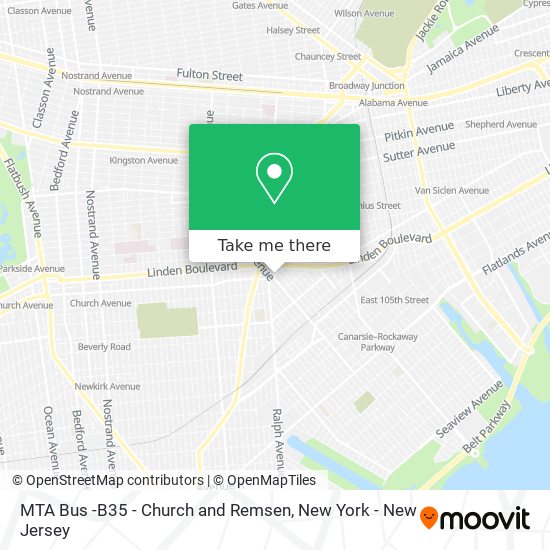 MTA Bus -B35 - Church and Remsen map