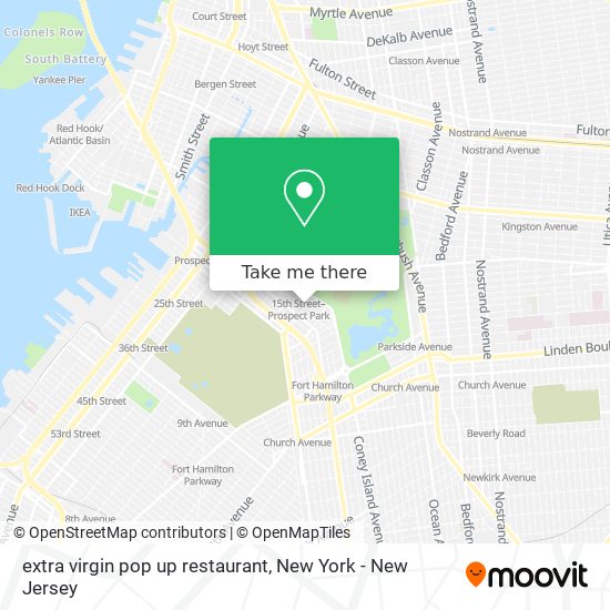 Mapa de extra virgin pop up restaurant