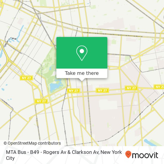 Mapa de MTA Bus - B49 - Rogers Av & Clarkson Av