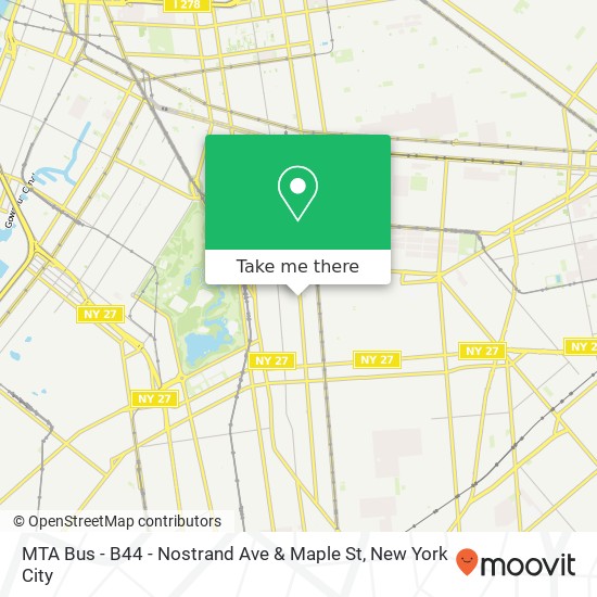 Mapa de MTA Bus - B44 - Nostrand Ave & Maple St