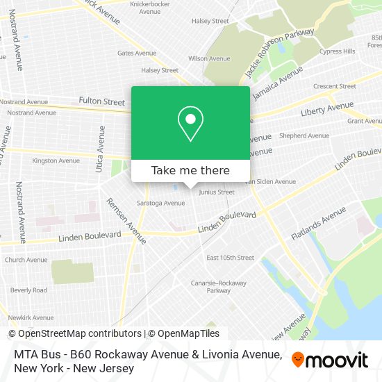 Mapa de MTA Bus - B60 Rockaway Avenue & Livonia Avenue