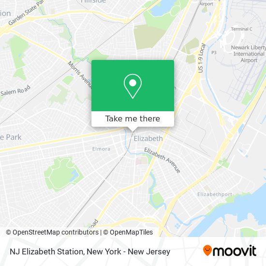Mapa de NJ Elizabeth Station