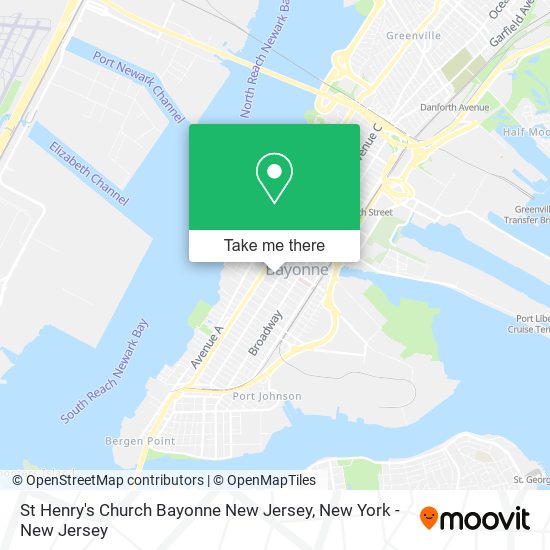 Mapa de St Henry's Church Bayonne New Jersey