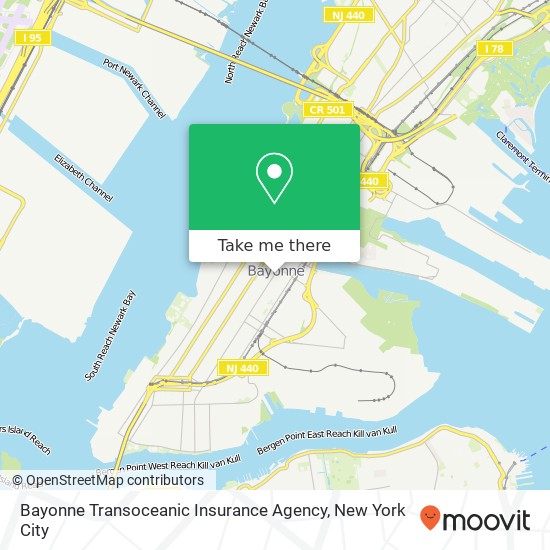 Mapa de Bayonne Transoceanic Insurance Agency