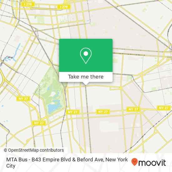 Mapa de MTA Bus - B43 Empire Blvd & Beford Ave