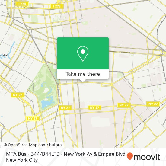 Mapa de MTA Bus - B44 / B44LTD - New York Av & Empire Blvd