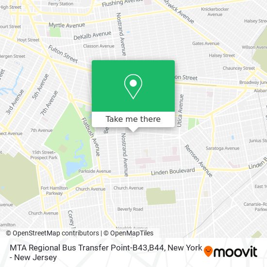 Mapa de MTA Regional Bus Transfer Point-B43,B44