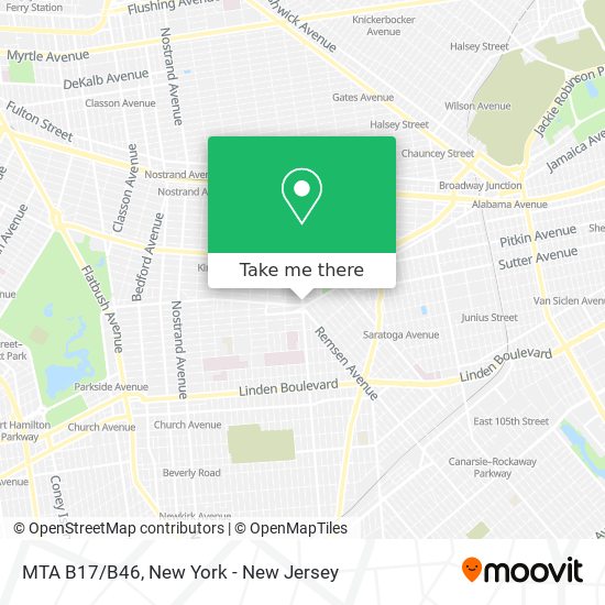 MTA B17/B46 map