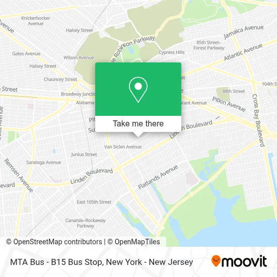 MTA Bus - B15 Bus Stop map