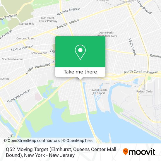 Q52 Moving Target (Elmhurst, Queens Center Mall Bound) map