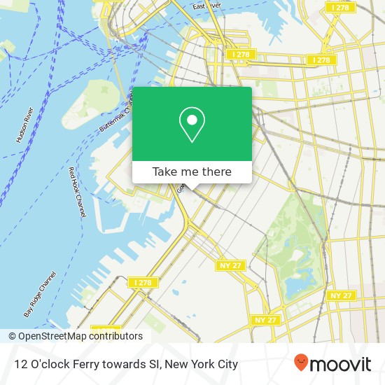 Mapa de 12 O'clock Ferry towards SI