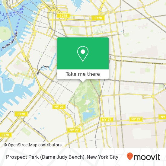 Mapa de Prospect Park (Dame Judy Bench)