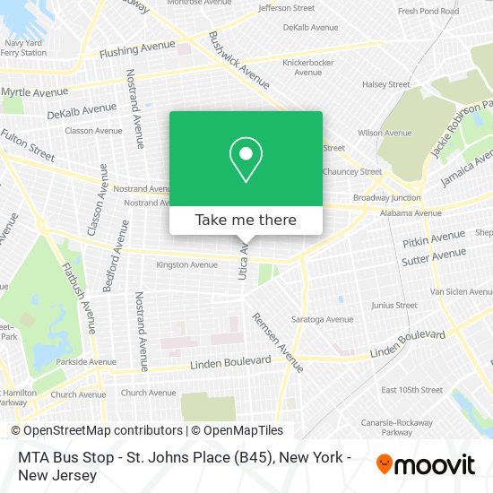 Mapa de MTA Bus Stop - St. Johns Place (B45)