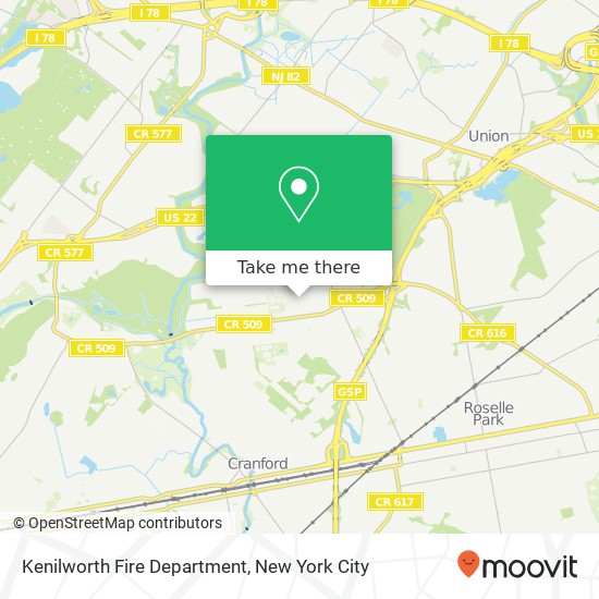 Mapa de Kenilworth Fire Department