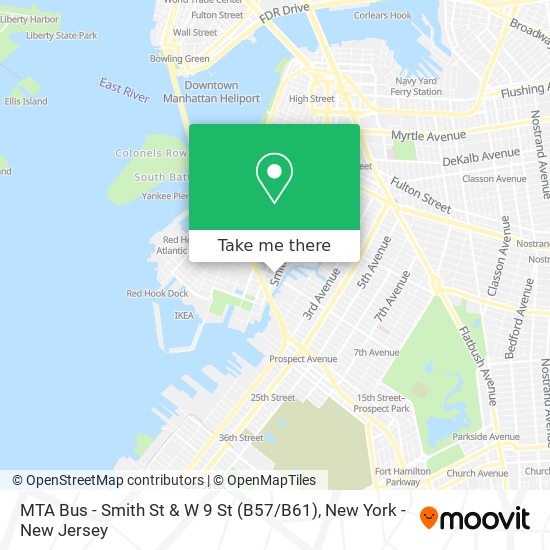 Mapa de MTA Bus - Smith St & W 9 St (B57 / B61)