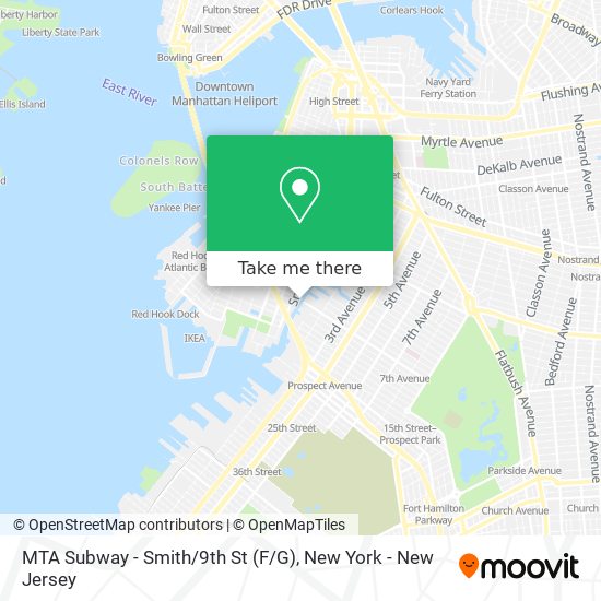 MTA Subway - Smith / 9th St (F / G) map