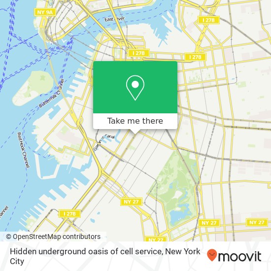 Mapa de Hidden underground oasis of cell service