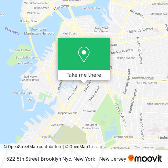 Mapa de 522 5th Street Brooklyn Nyc
