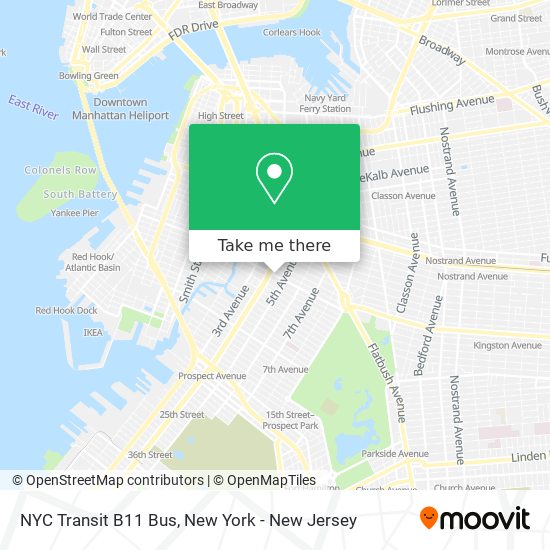 NYC Transit B11 Bus map