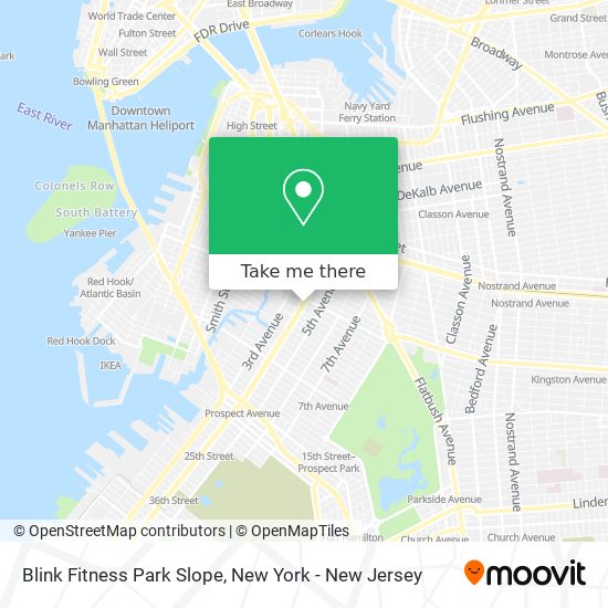 Blink Fitness Park Slope map