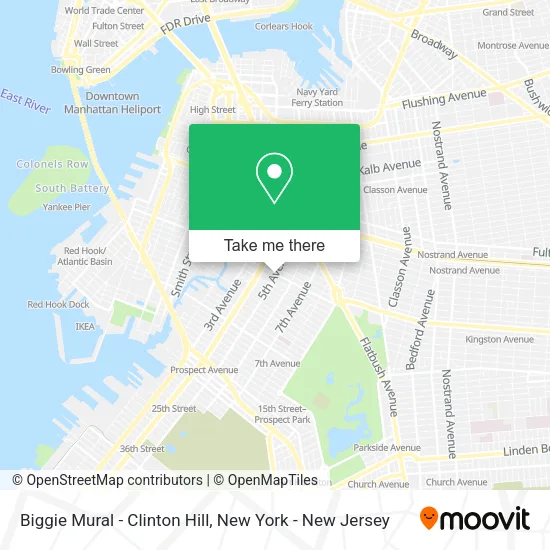 Mapa de Biggie Mural - Clinton Hill