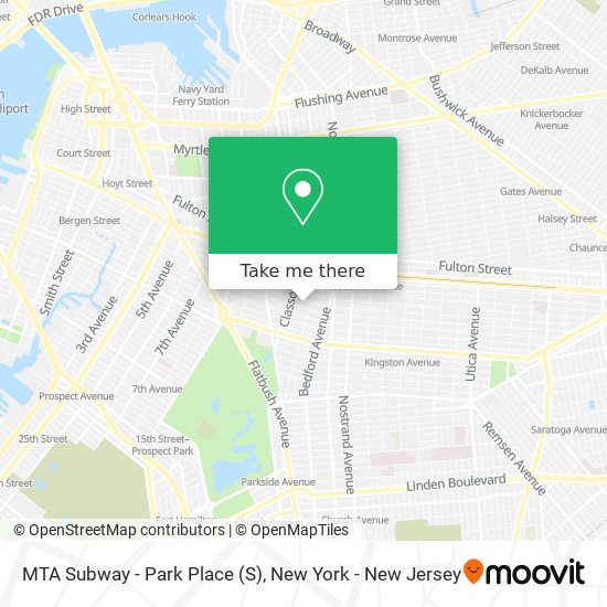 MTA Subway - Park Place map