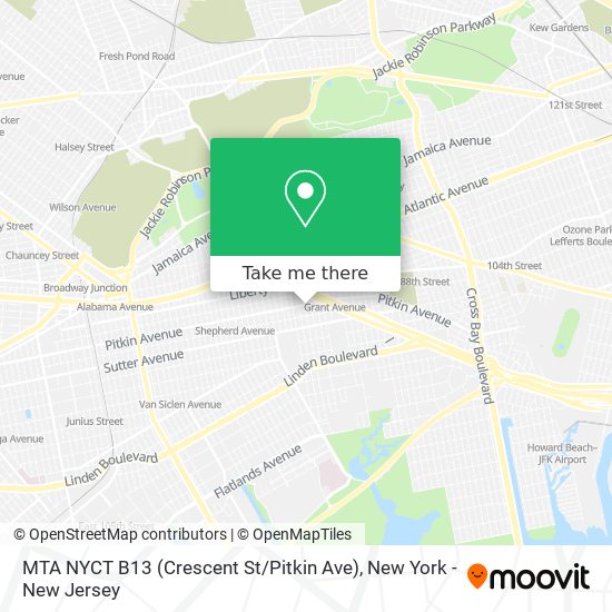 Mapa de MTA NYCT B13 (Crescent St / Pitkin Ave)