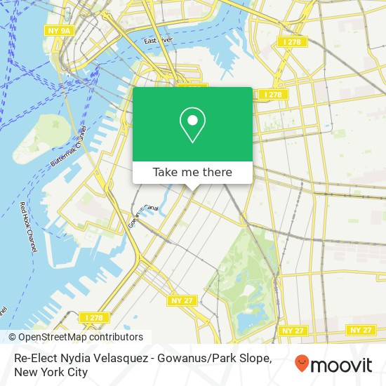 Re-Elect Nydia Velasquez - Gowanus / Park Slope map