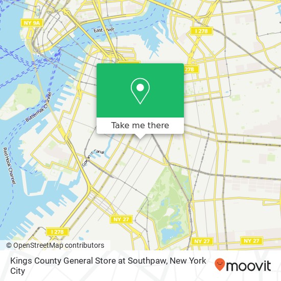 Kings County General Store at Southpaw map