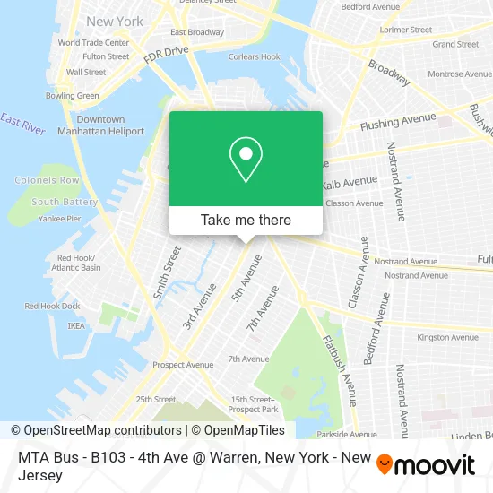 MTA Bus - B103 - 4th Ave @ Warren map
