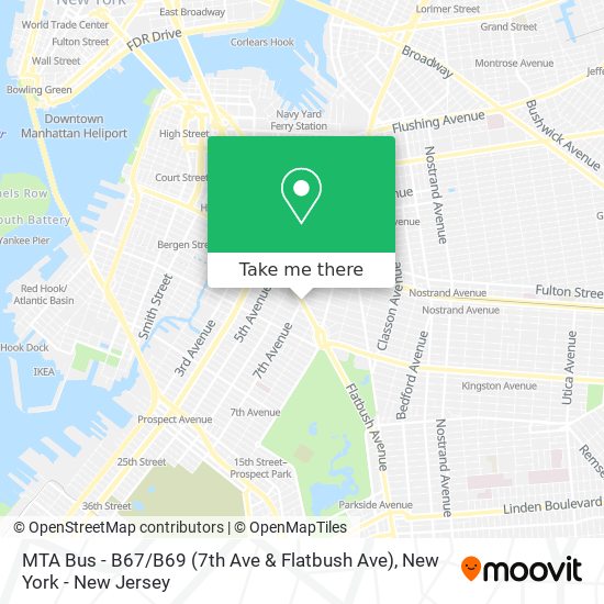 MTA Bus - B67 / B69 (7th Ave & Flatbush Ave) map