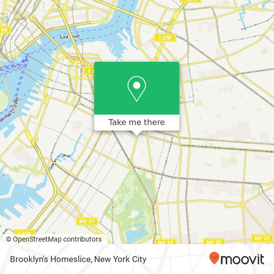 Brooklyn's Homeslice map