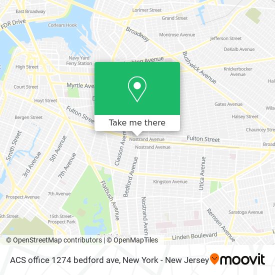 Mapa de ACS office 1274 bedford ave