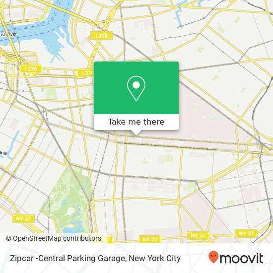 Mapa de Zipcar -Central Parking Garage