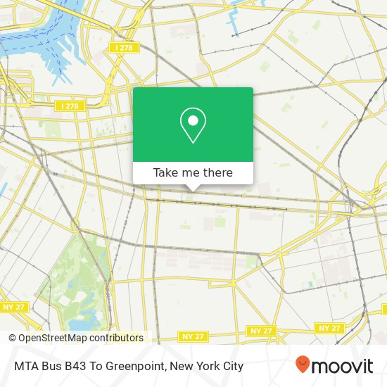 Mapa de MTA Bus B43 To Greenpoint