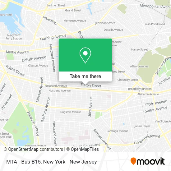 MTA - Bus B15 map